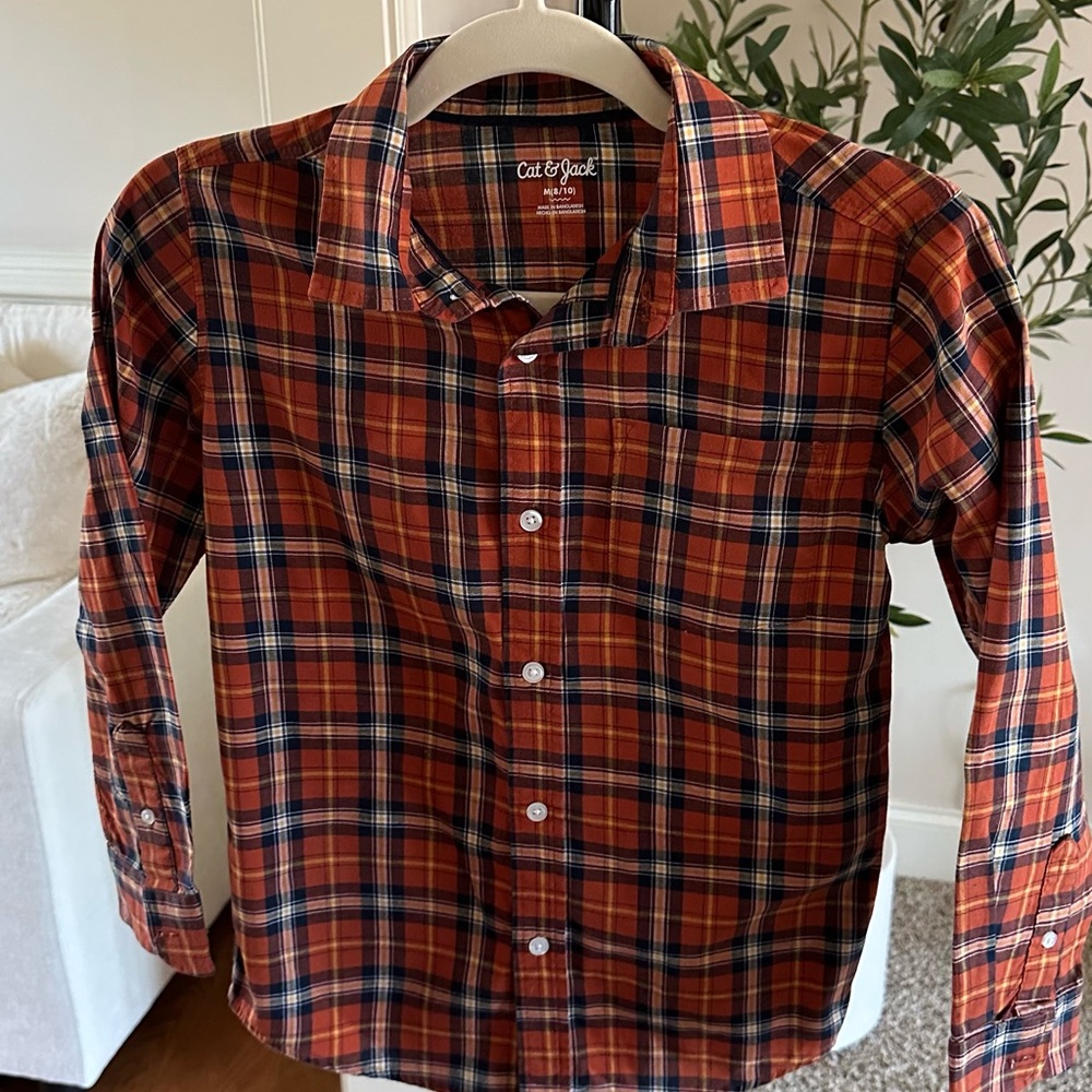 Cat & Jack Kids Plaid Shirt - Red and Blue